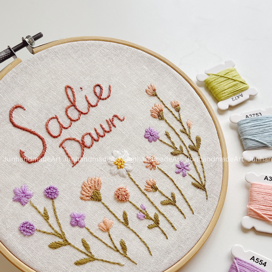 Lively Blooming Flowers Wedding Hoop Custom Floral Wedding Hoops Wedding Gift