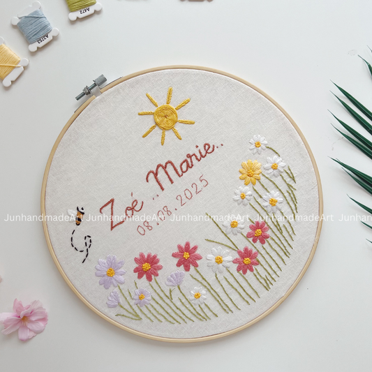 Shining Garden Wedding Hoop Custom Floral Wedding Hoops Wedding Gift