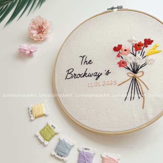 Cute Flower Bouquet Wedding Hoop Custom Floral Wedding Hoops Wedding Gift