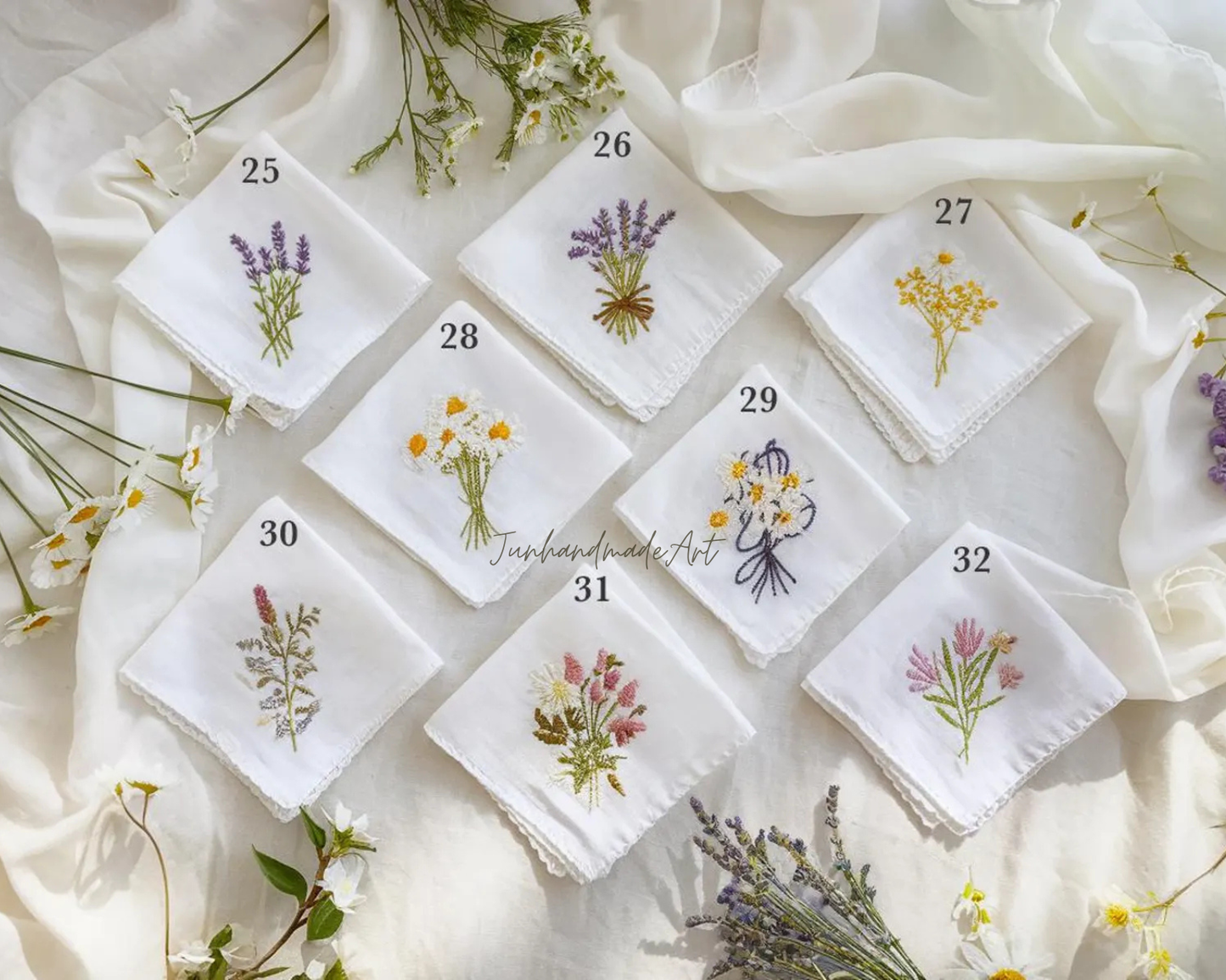 Custom Embroidered Handkerchief, Ladies Embroidery Handkerchief, Linen Handkerchiefs, Custom Women Floral Handkerchiefs