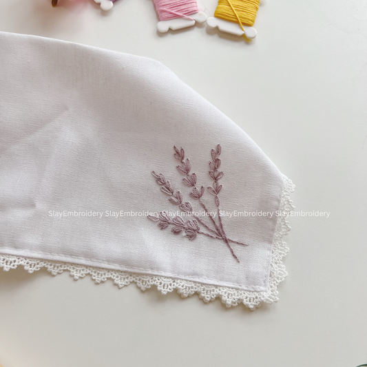 Pastel Lavender Wedding Handkerchief, Custom Embroidered Handkerchief, Linen Handkerchiefs
