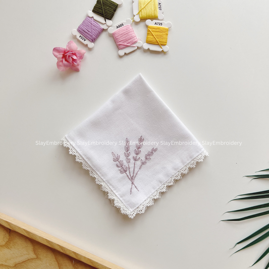 Pastel Lavender Wedding Handkerchief, Custom Embroidered Handkerchief, Linen Handkerchiefs