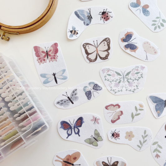 Moonlit Butterfly Embroidery Pattern For Beginner Easy To Use Stick and Stitch