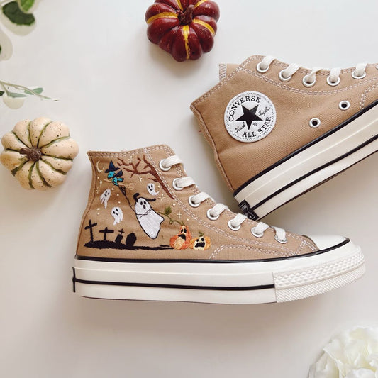 Woodstock Pumpkin Halloween Shoes Embroidery