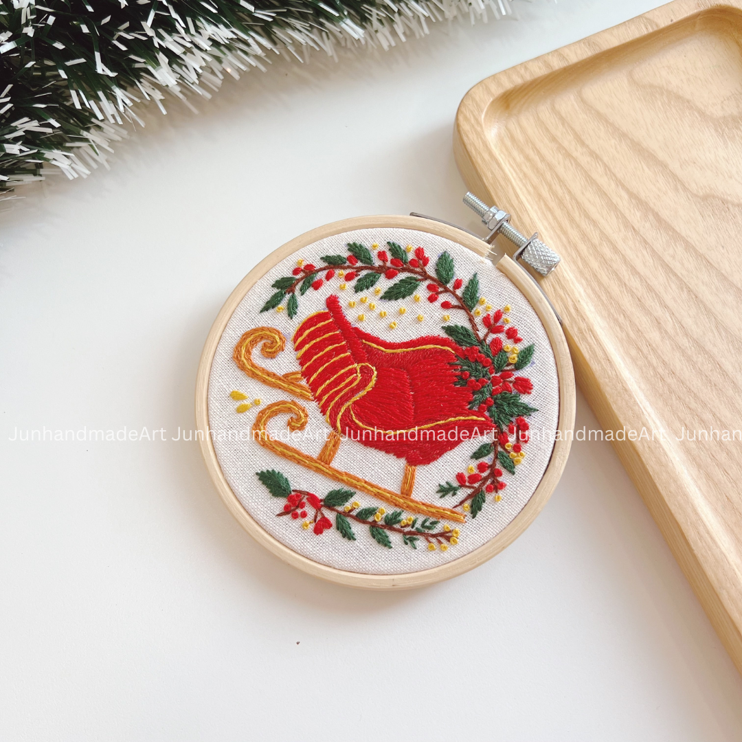 Santa's Sled Christmas Ornament 10 x 10 cm (4x4 in)