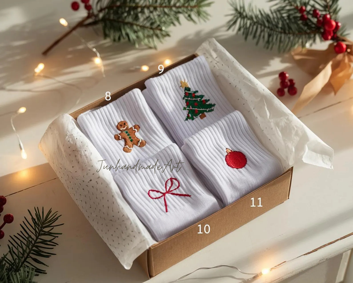 Personalized Embroidered Christmas Socks – Personalized Holiday Socks, Custom Handmade Gift, Cozy Winter Socks, Christmas Stocking Stuffer
