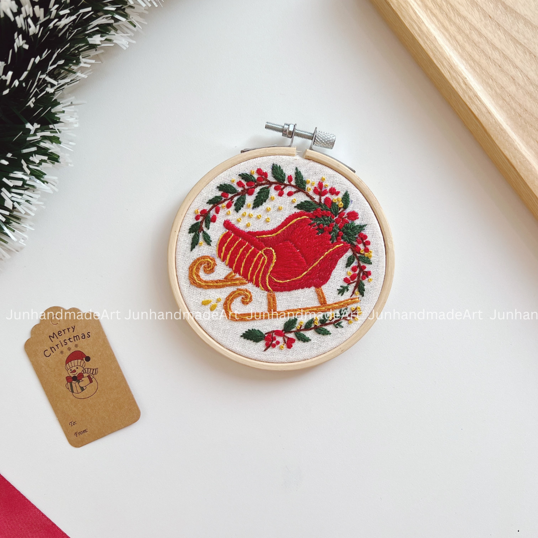 Santa's Sled Christmas Ornament 10 x 10 cm (4x4 in)