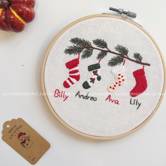 Colorful Holiday Socks Hoop Custom Christmas Hoops Christmas Gift