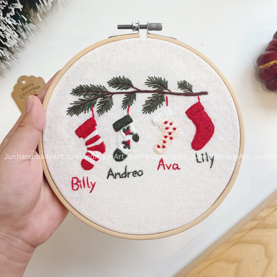 Colorful Holiday Socks Hoop Custom Christmas Hoops Christmas Gift