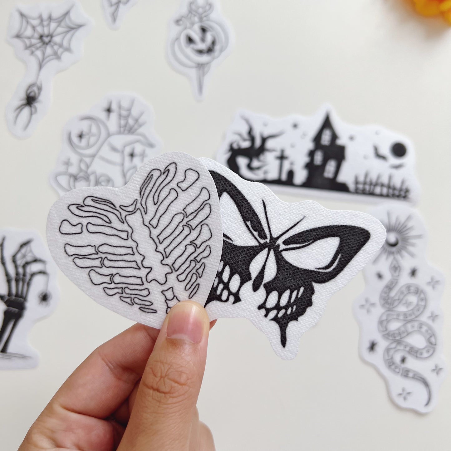 Halloween Icons Celestial Theme Beginner Easy To Use Stick and Stitch Embroidery Patterns for Beginners