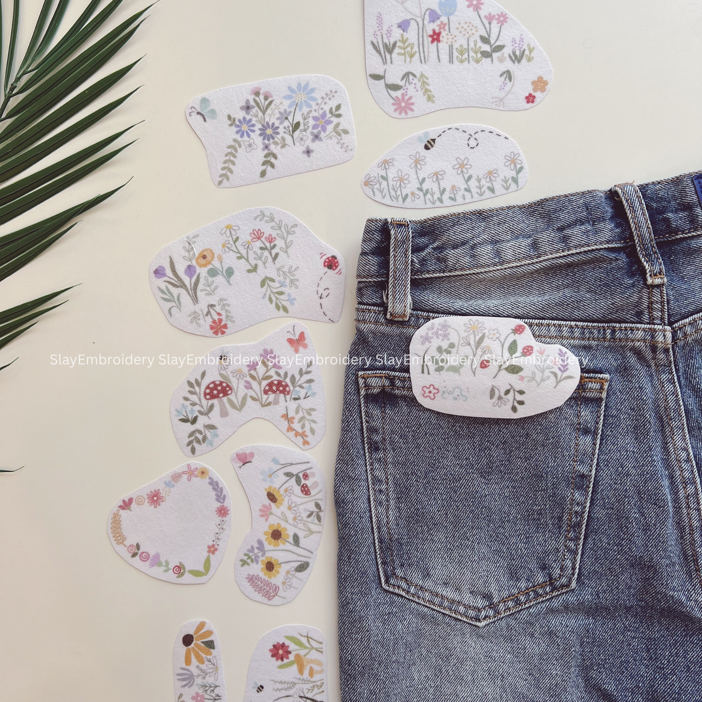 Wildflower Embroidery Pattern For Beginner Easy To Use Stick and Stitch