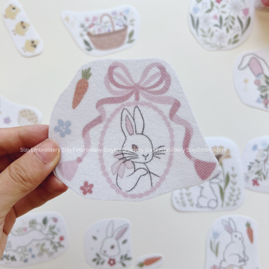 Little Bunny Easter Day Embroidery Pattern For Beginner Easy To Use Stick and Stitch