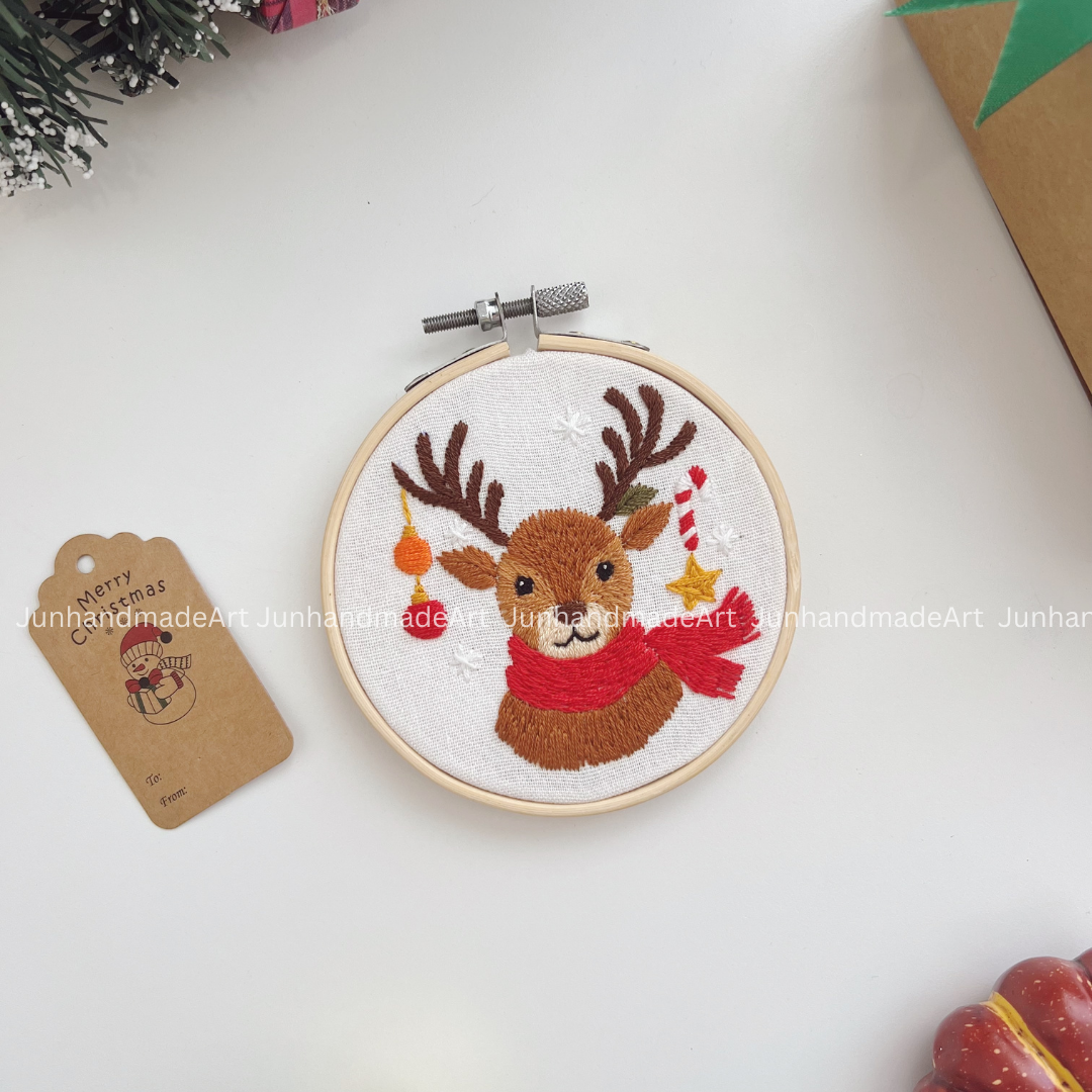 Cozy Reindeer Christmas Ornament 10 x 10 cm (4x4 in)