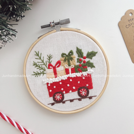 Cheerful Train Christmas Ornament 10 x 10 cm (4x4 in)