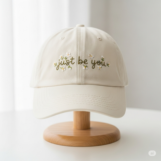 Just Be You Embroidery Hat Vintage Hat Washed Baseball Cap