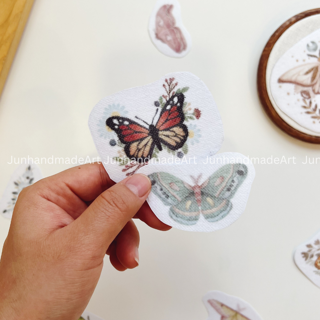 Colorful Butterfly Embroidery Pattern For Beginner Easy To Use Stick and Stitch