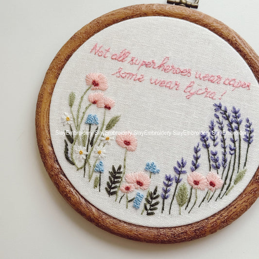 Custom Embroidered Flowers Garden Wedding Hoop Custom Floral Wedding Hoops Wedding Gift