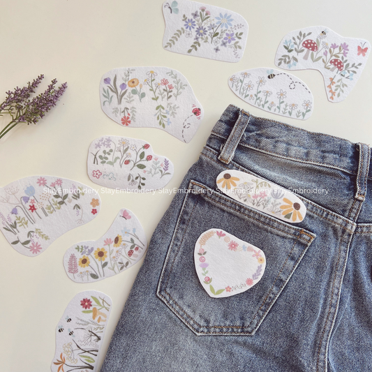 Wildflower Embroidery Pattern For Beginner Easy To Use Stick and Stitch