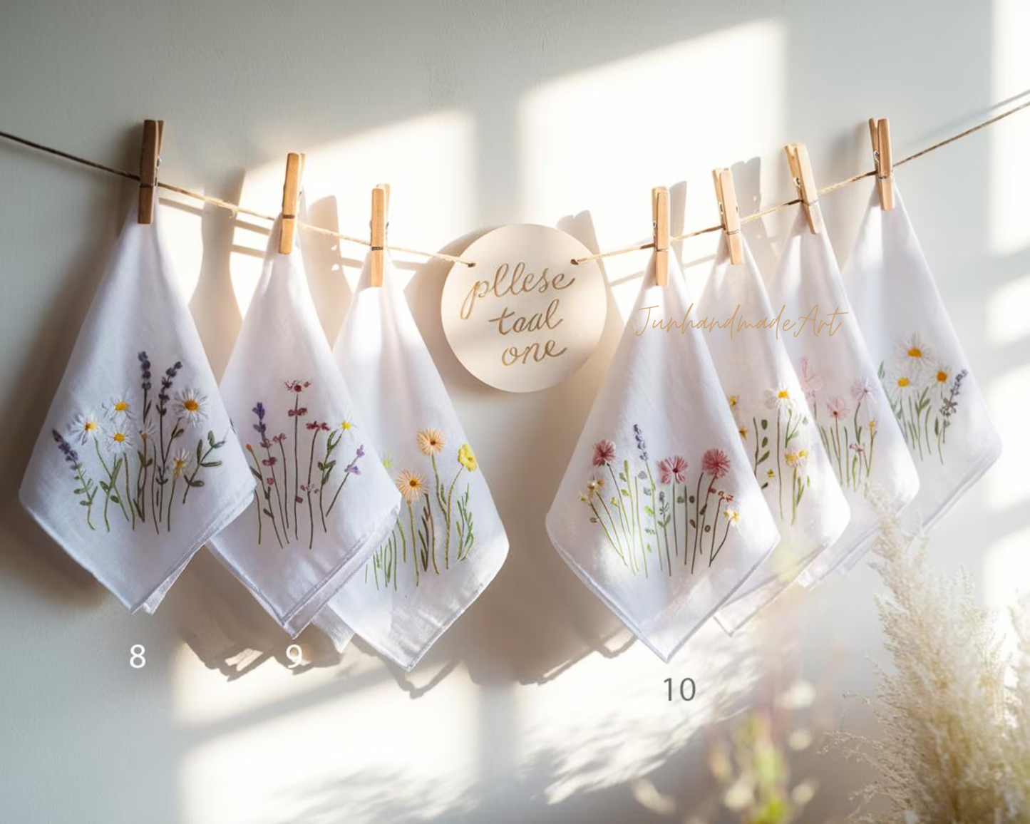 Embroidered Wedding Handkerchief – Custom Floral Hankie for Bride, Bridal Gift, Personalized with Name & Date, Gift for Bride