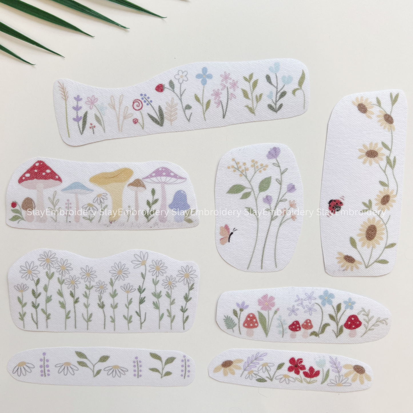 Flowers Design For Cuffed Jeans Jeans Cuff Embroidery Pattern For Beginner Easy To Use Stick and Stitch