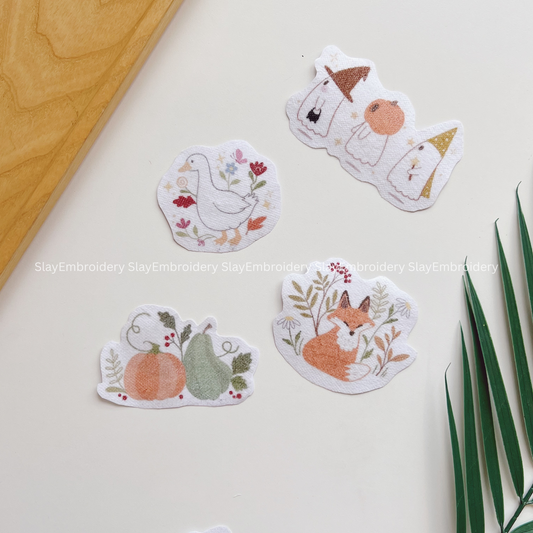 Dreamy Autumn Embroidery Pattern For Beginner Easy To Use Stick and Stitch