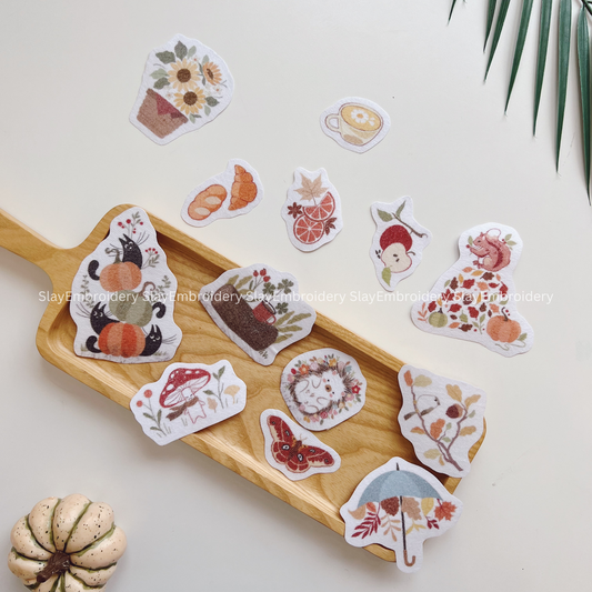 Fall's Whisper Embroidery Pattern For Beginner Easy To Use Stick and Stitch