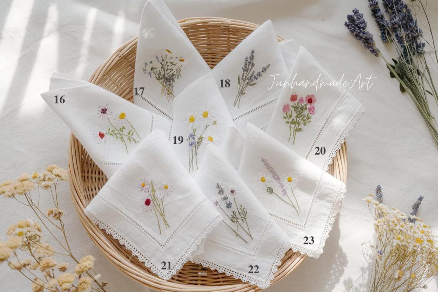 Custom Embroidered Handkerchief, Ladies Embroidery Handkerchief, Linen Handkerchiefs, Custom Women Floral Handkerchiefs