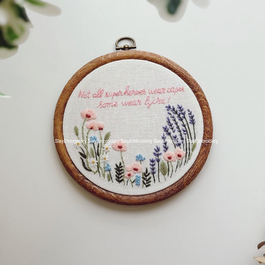 Custom Embroidered Flowers Garden Wedding Hoop Custom Floral Wedding Hoops Wedding Gift