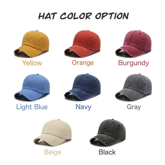 Daisy Flowers Summer Hand Embroidery Hat Vintage Hat Washed Baseball Cap