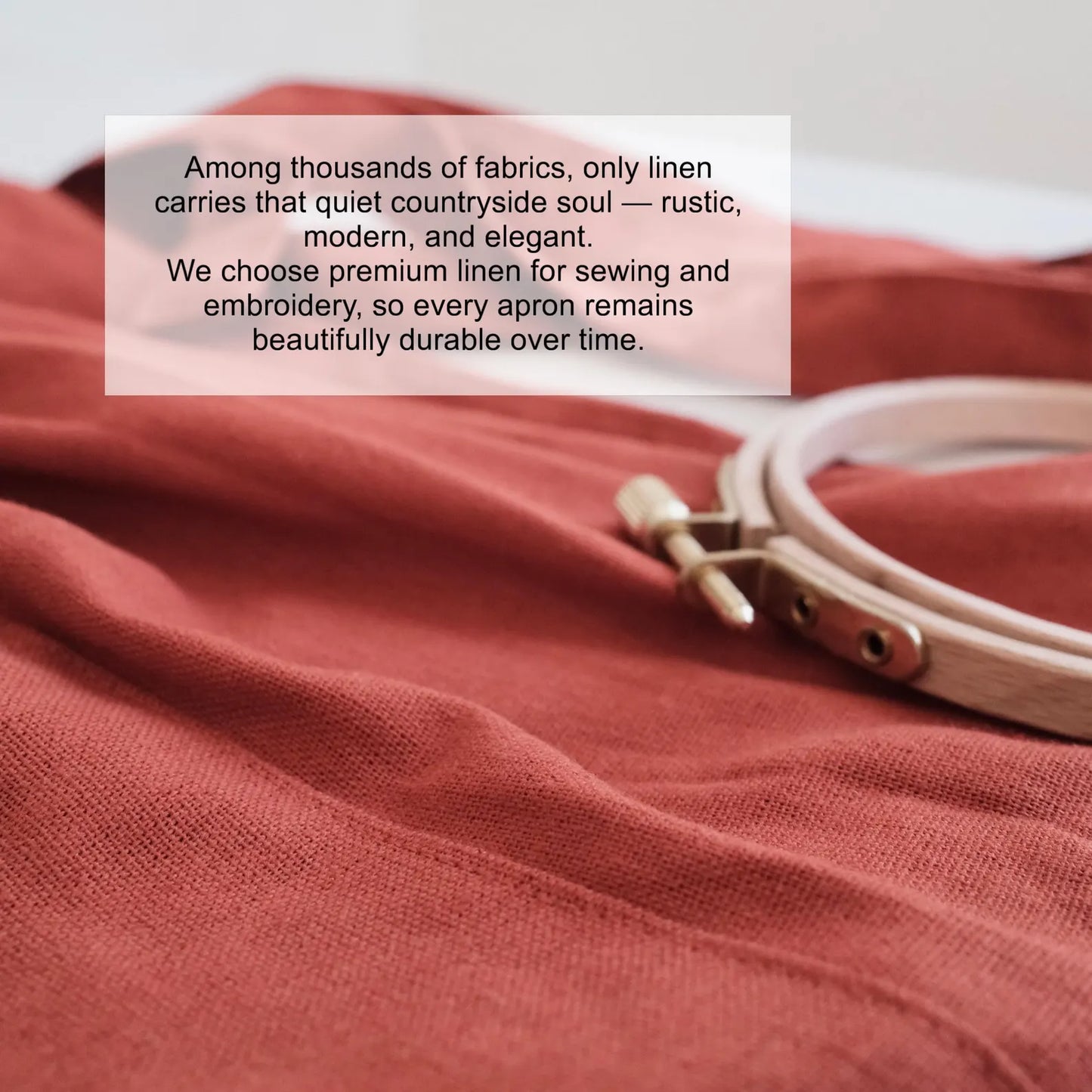 Hand Embroidered Mouse Linen Apron, Strawberry Woodland Apron, Cottagecore Nature Inspired Handmade Gift