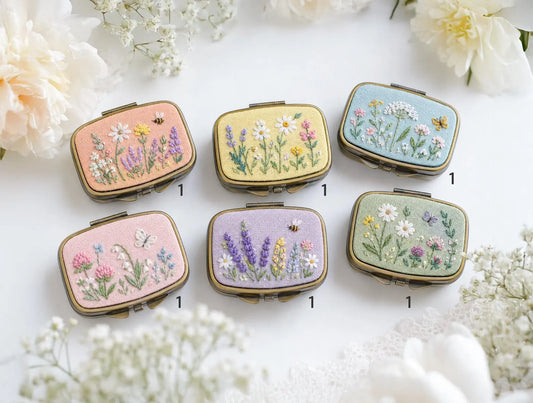 Hand Embroidered Floral Jewelry Box, Personalized Linen Ring Box, Vintage Mini Keepsake Case, Bridesmaid Gift, Wedding Ring Holder
