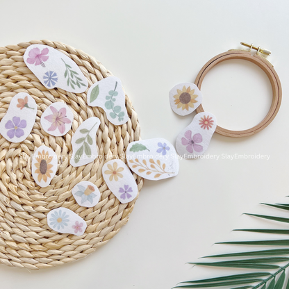 Small Flower Embroidery Pattern For Beginner Easy To Use Stick and Stitch