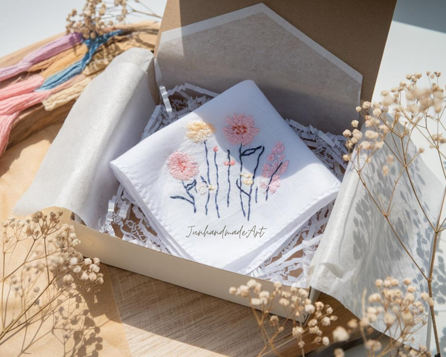 Custom Embroidered Handkerchief, Ladies Embroidery Handkerchief, Linen Handkerchiefs, Custom Women Floral Handkerchiefs