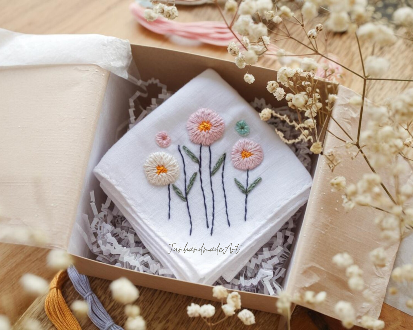 Custom Embroidered Handkerchief, Ladies Embroidery Handkerchief, Linen Handkerchiefs, Custom Women Floral Handkerchiefs