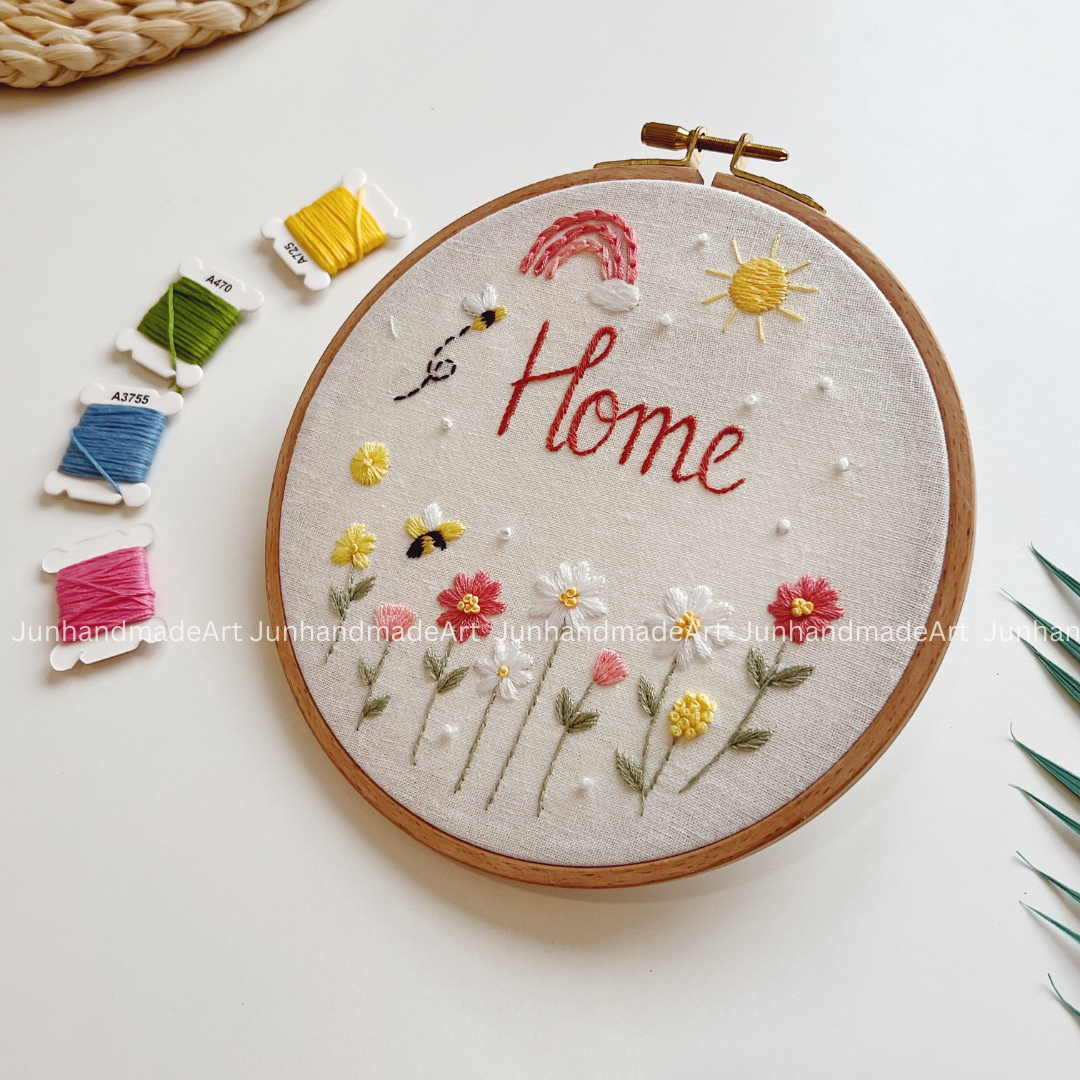 Sweet Garden Wedding Hoop Custom Floral Wedding Hoops Wedding Gift