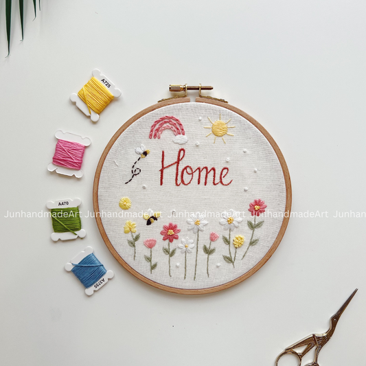 Sweet Garden Wedding Hoop Custom Floral Wedding Hoops Wedding Gift