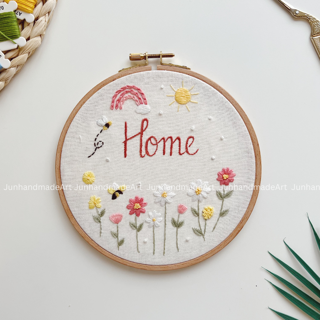 Sweet Garden Wedding Hoop Custom Floral Wedding Hoops Wedding Gift