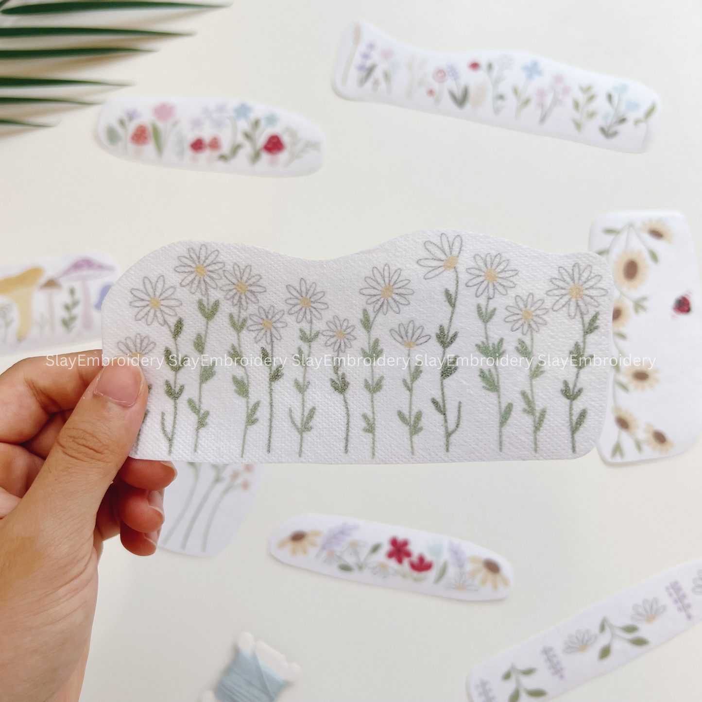 Flowers Design For Cuffed Jeans Jeans Cuff Embroidery Pattern For Beginner Easy To Use Stick and Stitch