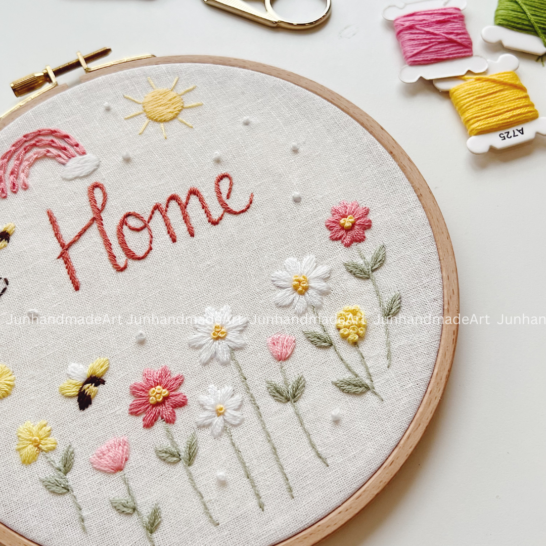 Sweet Garden Wedding Hoop Custom Floral Wedding Hoops Wedding Gift