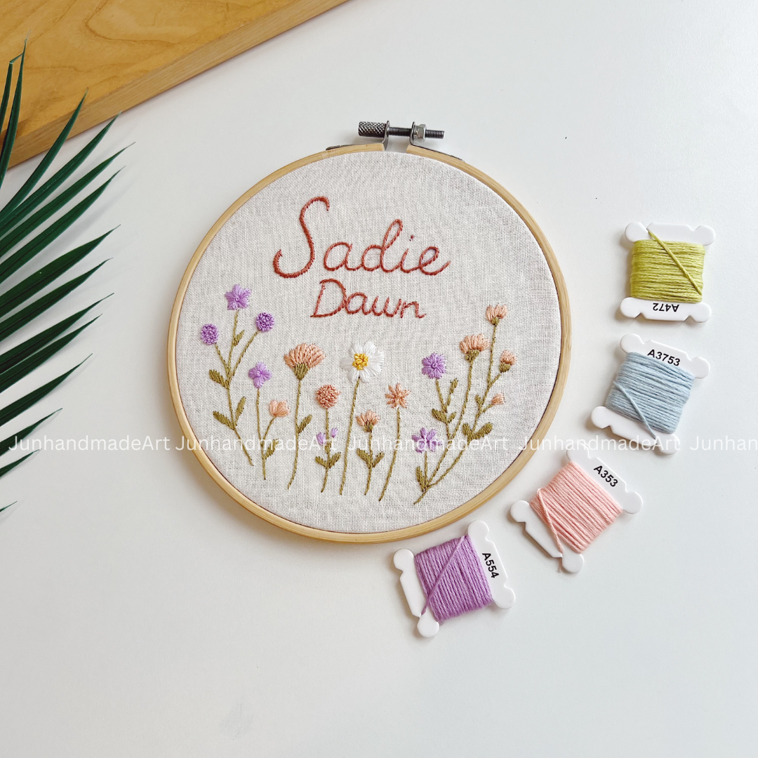 Lively Blooming Flowers Wedding Hoop Custom Floral Wedding Hoops Wedding Gift