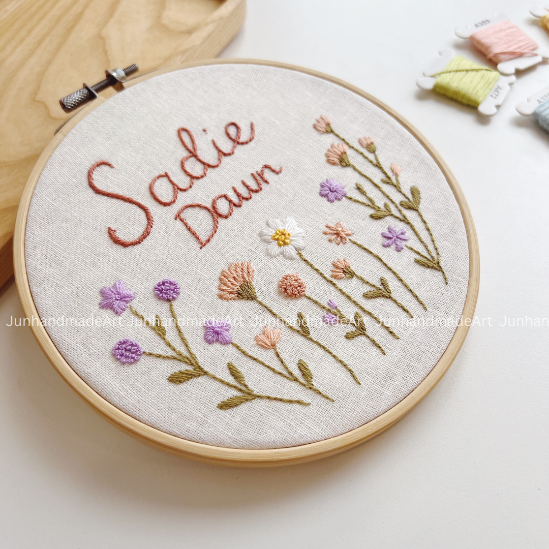 Lively Blooming Flowers Wedding Hoop Custom Floral Wedding Hoops Wedding Gift