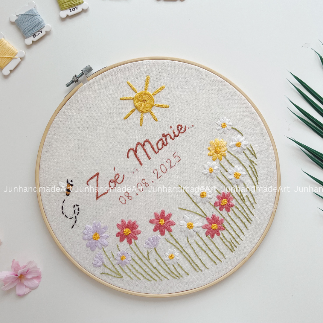 Shining Garden Wedding Hoop Custom Floral Wedding Hoops Wedding Gift