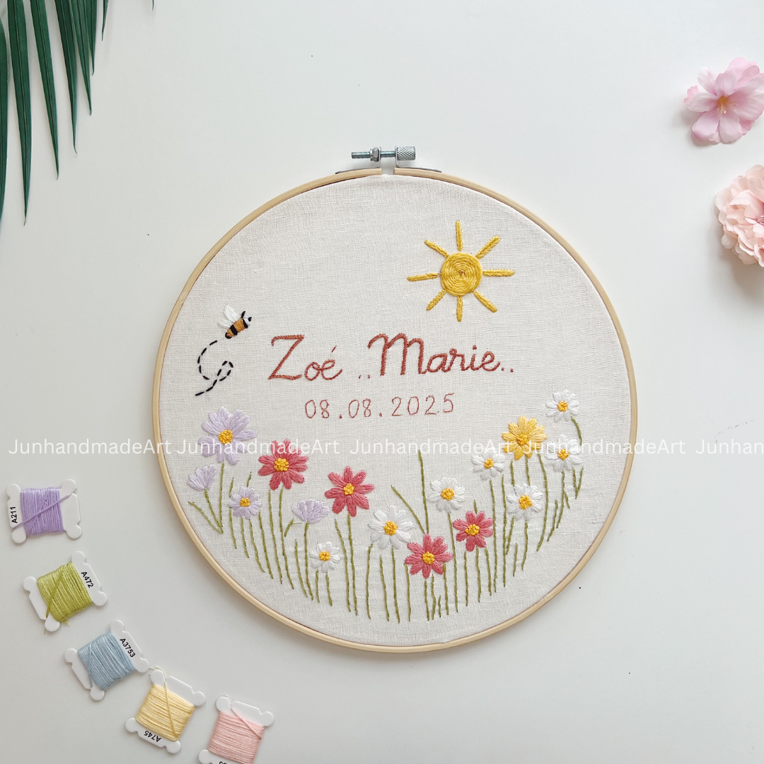 Shining Garden Wedding Hoop Custom Floral Wedding Hoops Wedding Gift