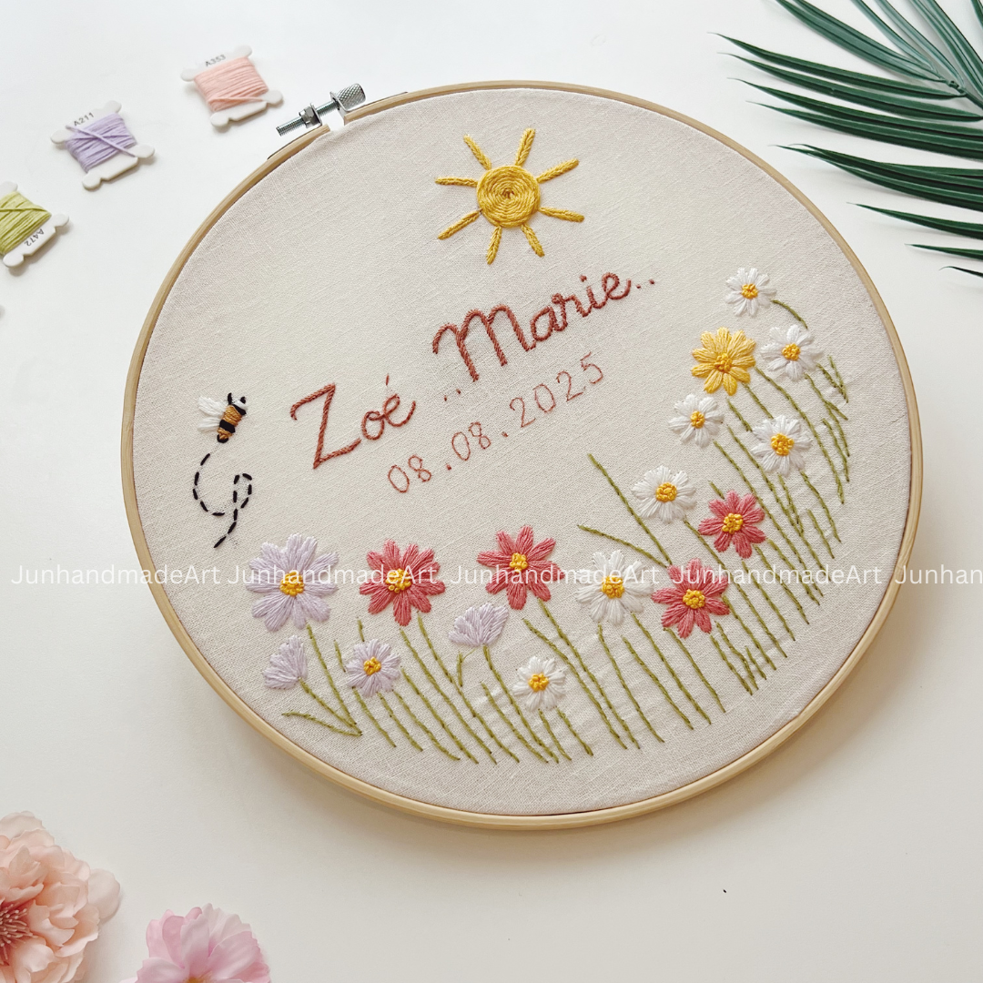 Shining Garden Wedding Hoop Custom Floral Wedding Hoops Wedding Gift