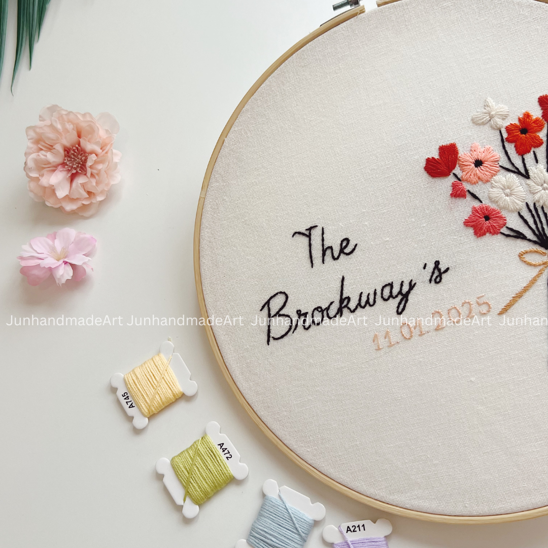 Cute Flower Bouquet Wedding Hoop Custom Floral Wedding Hoops Wedding Gift