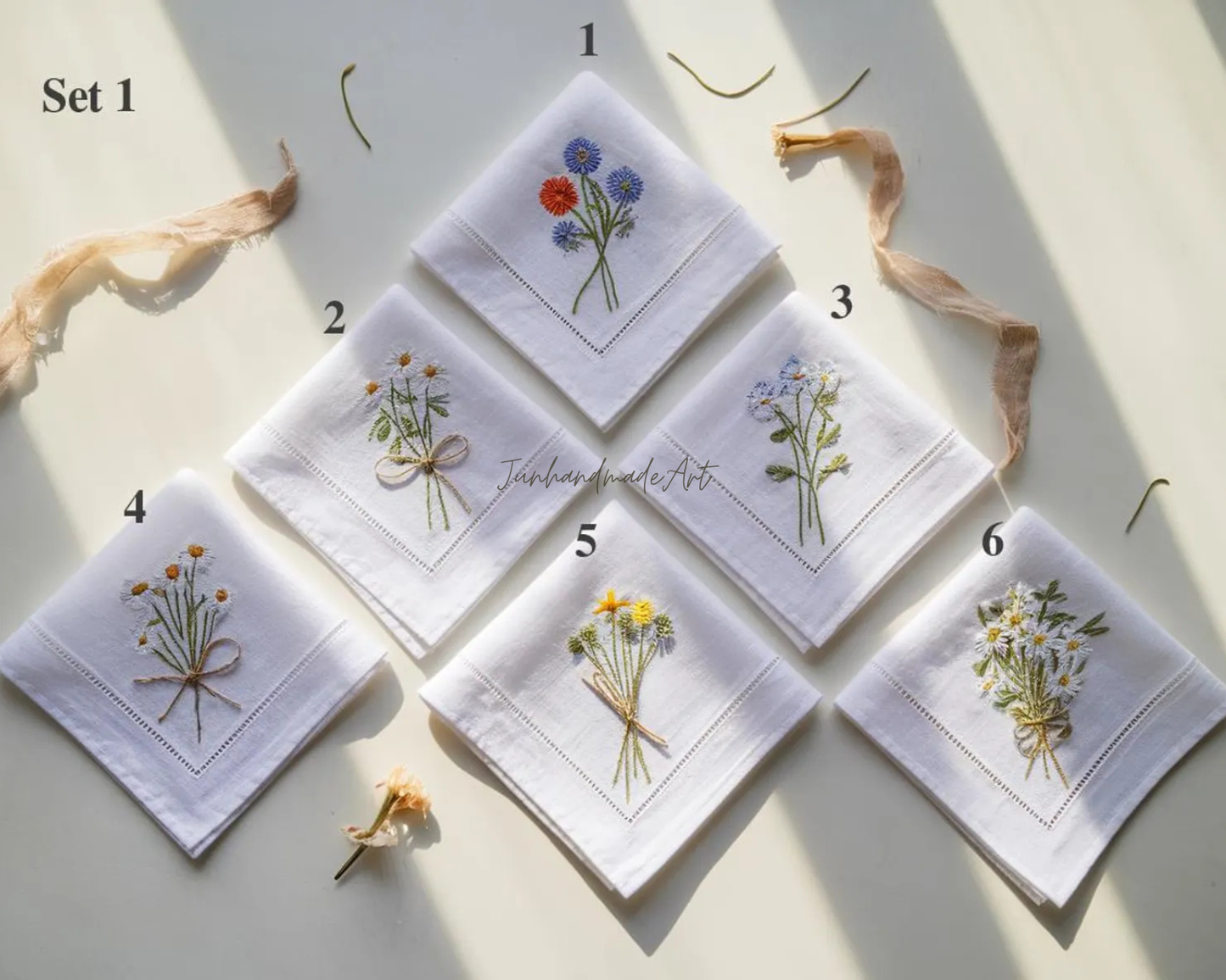 Custom Embroidered Wedding Handkerchief, Ladies Embroidery Handkerchief, Linen Handkerchiefs, Personalized Women Floral Handkerchiefs Gift