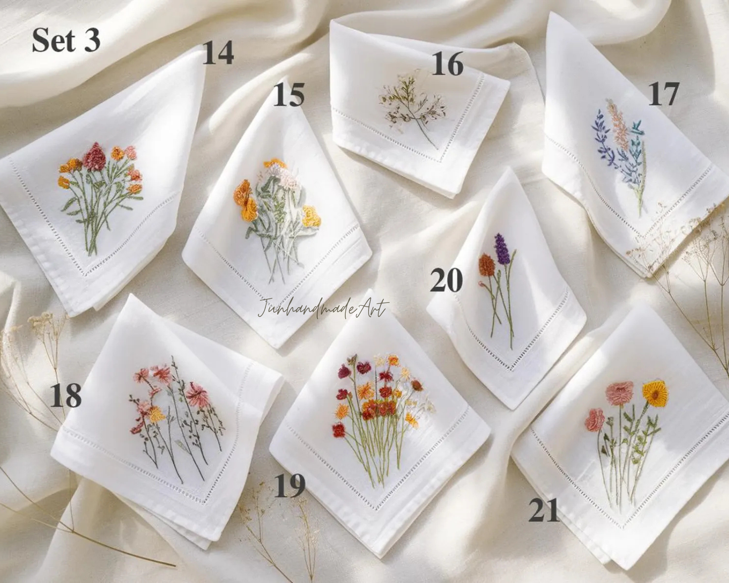 Custom Embroidered Wedding Handkerchief, Ladies Embroidery Handkerchief, Linen Handkerchiefs, Personalized Women Floral Handkerchiefs Gift