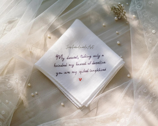 Embroidered Wedding Handkerchief – Custom Floral Hankie for Bride, Bridal Gift, Personalized with Name & Date, Gift for Bride