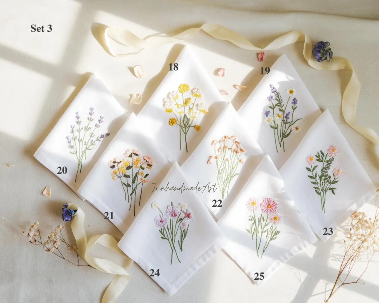 Custom Embroidered Handkerchief, Ladies Embroidery Handkerchief, Linen Handkerchiefs, Custom Women Floral Handkerchiefs