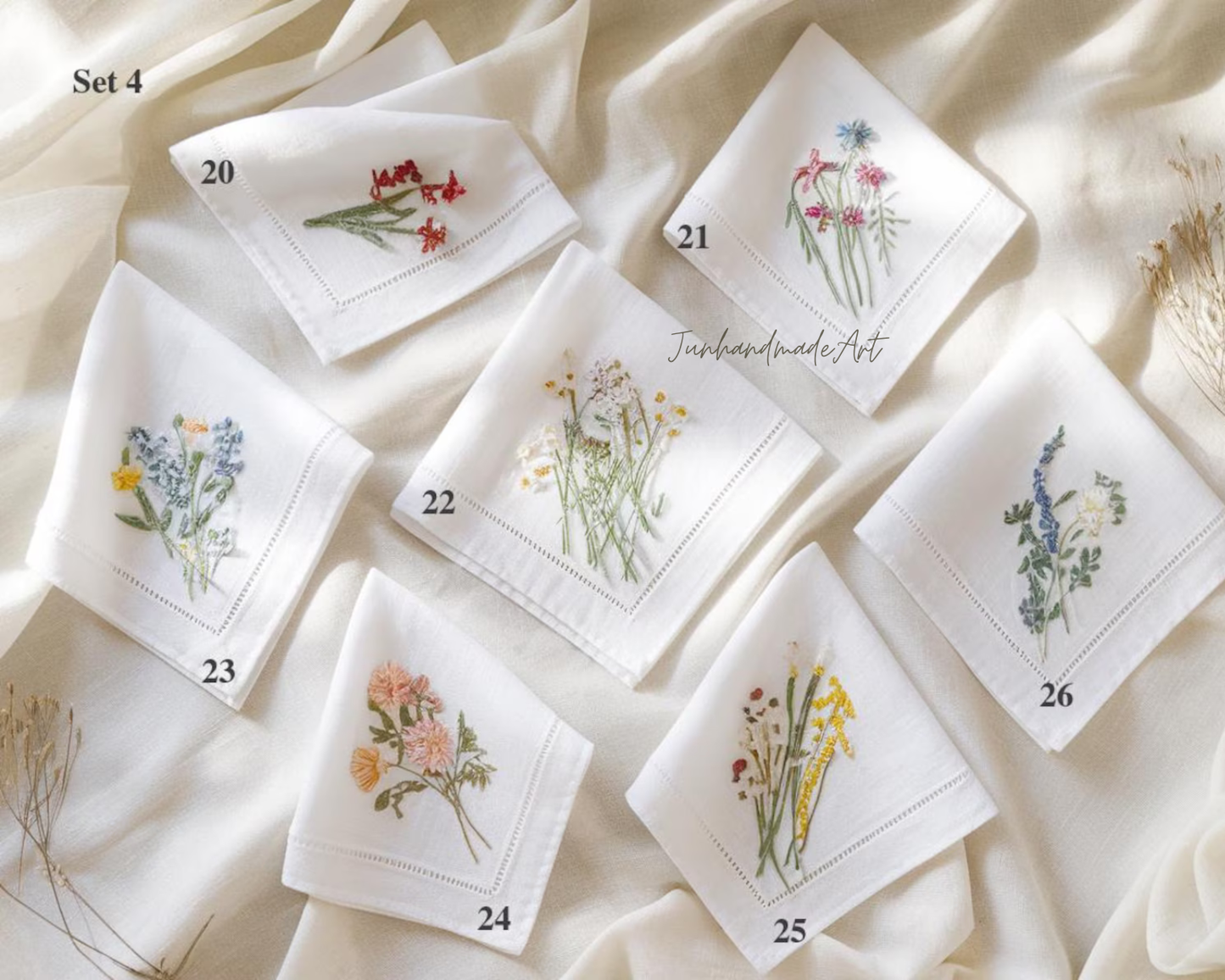 Custom Embroidered Handkerchief, Ladies Embroidery Handkerchief, Linen Handkerchiefs, Custom Women Floral Handkerchiefs